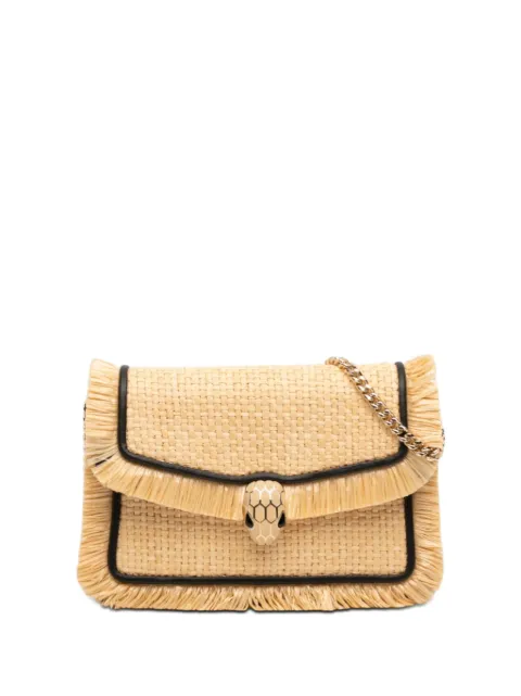Bvlgari Pre-Owned 2021-2026 Mini Raffia Serpenti Forever Fringe crossbody bag