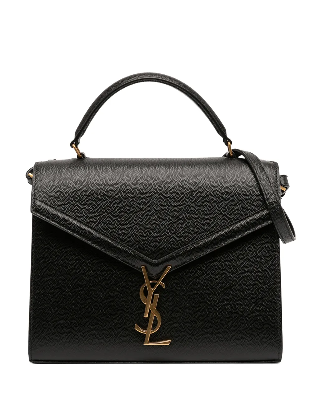 Saint Laurent Pre-Owned 2019 Medium Grain de Poudre Classic Monogram Cassandra Top Handle Bag satchel - Schwarz
