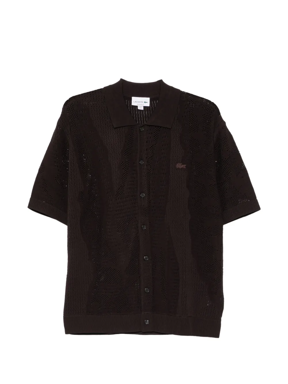 Lacoste crochet-knit short-sleeved sweater - Braun