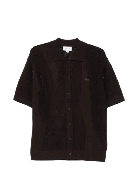 Lacoste crochet-knit short-sleeved sweater