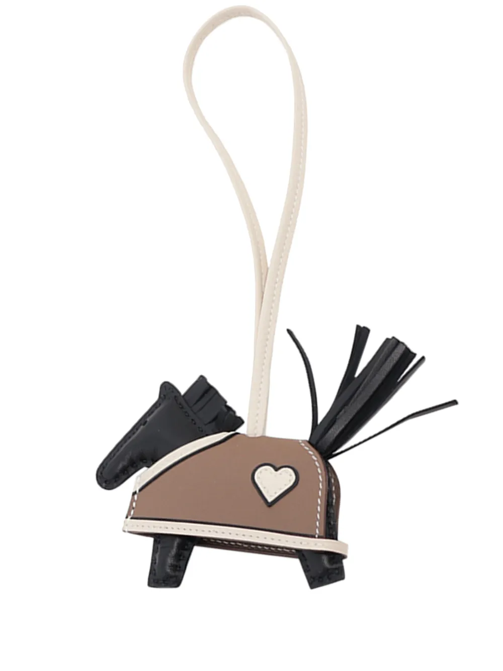 Hermès Pre-Owned 2025 Milo Lambskin Rodeo Robeo Coeur Bag Charm PM key chain - Braun