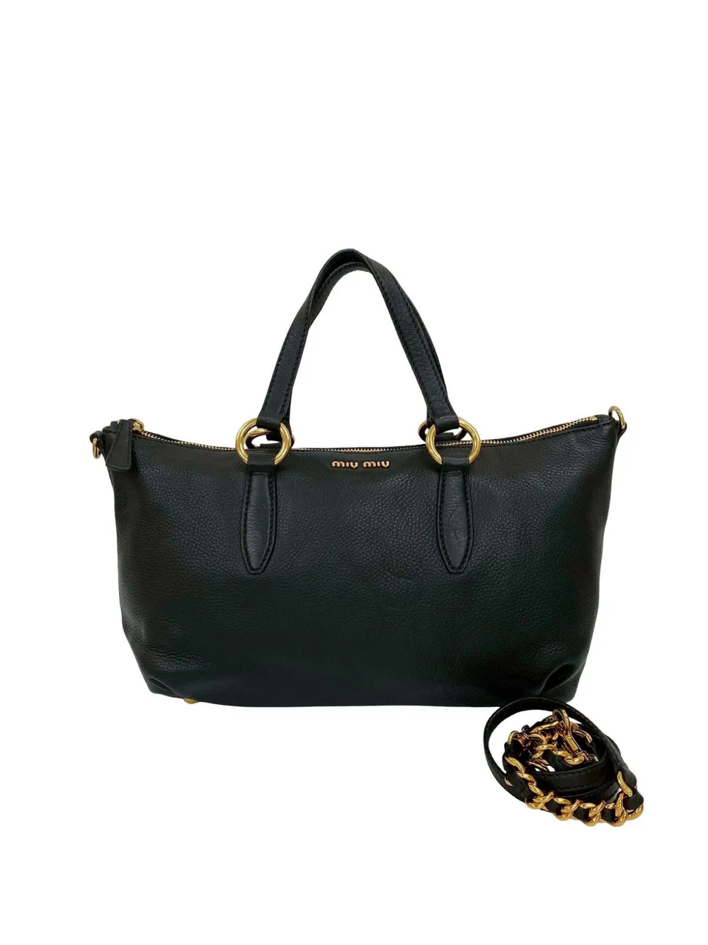Miu Miu Pre-Owned 2010-2026 Vitello Daino Convertible Shopper Tote satchel - Nero