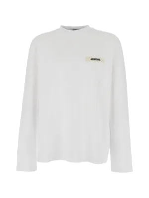 Casablanca orchid-print long-sleeved T-shirt | White | FARFETCH
