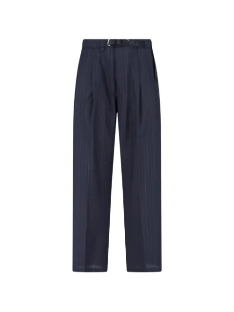 White Sand pinstripe belted trousers