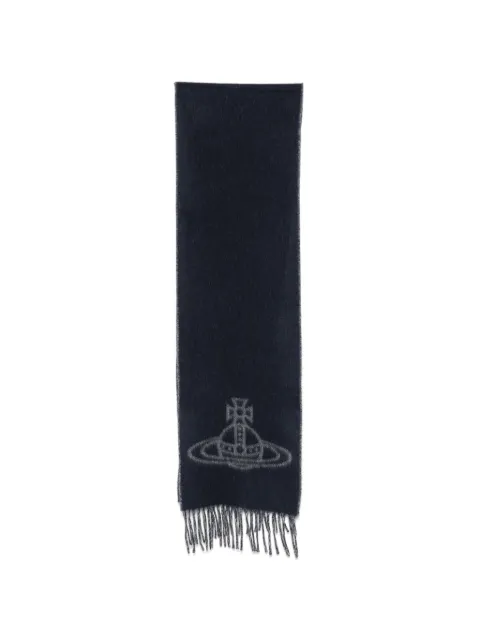 Vivienne Westwood Orb-logo fringed scarf