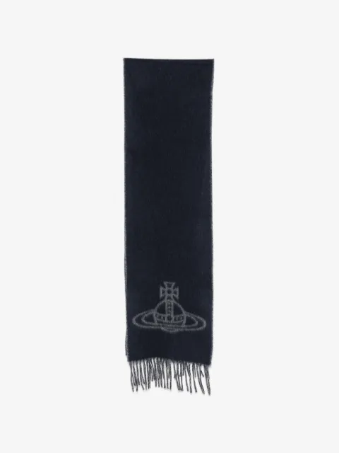 Vivienne Westwood Orb-logo fringed scarf