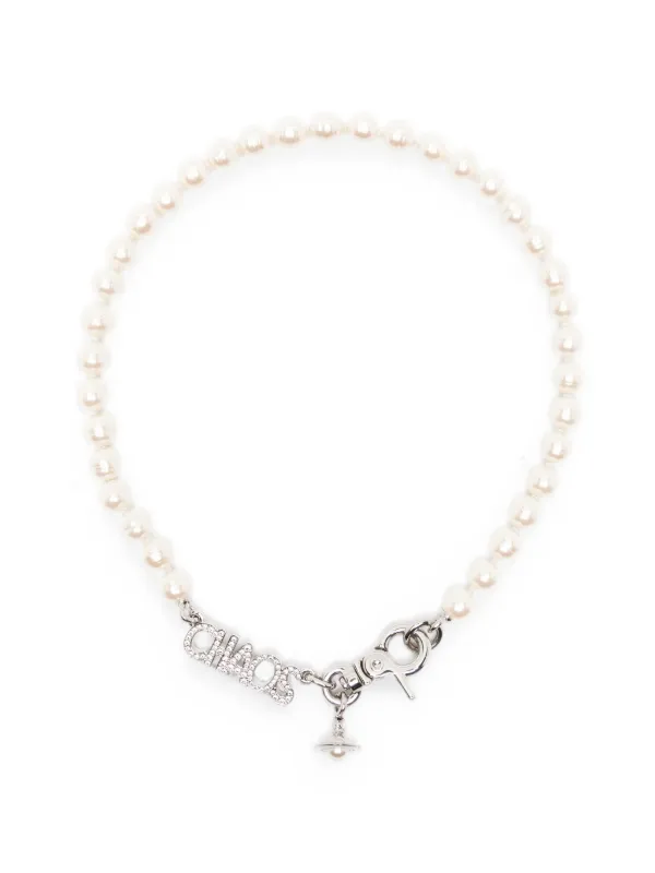 Vivienne Westwood Chaos Orb Pearl Necklace in Neutrals