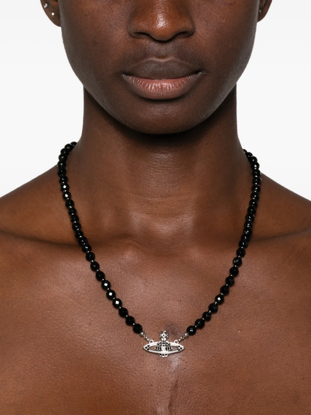 Vivienne Westwood Messaline Orb Choker Necklace in Black, view 2
