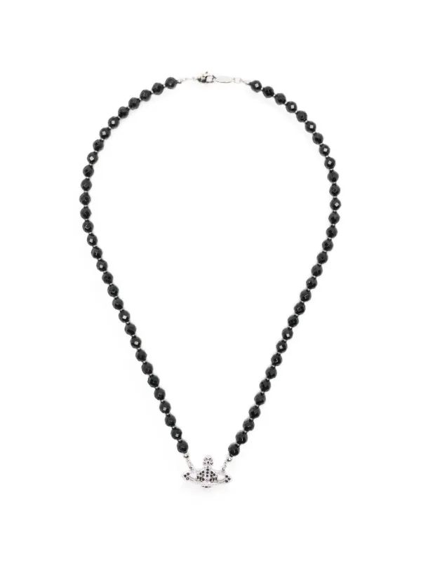 Vivienne Westwood Messaline Orb Choker Necklace in Black