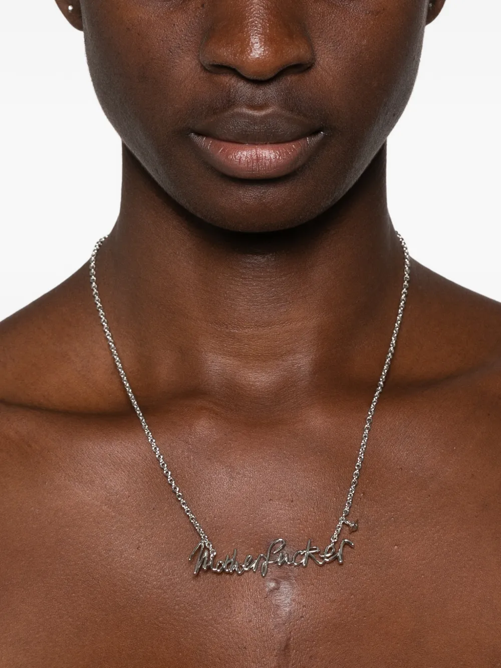 Vivienne Westwood Motherfucker Pendant Necklace in Silver, view 2
