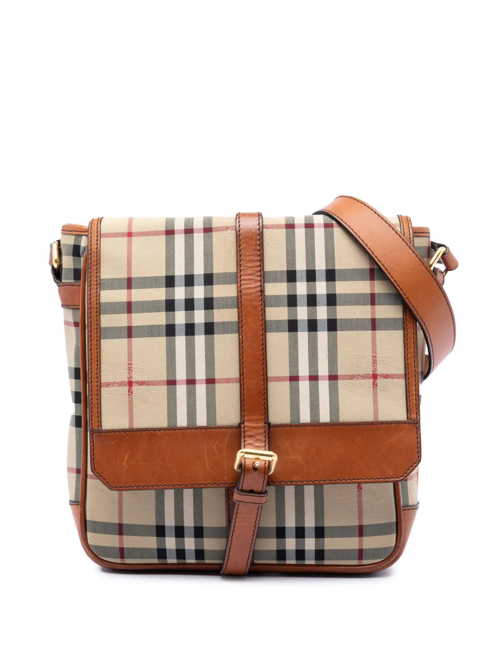 Burberry Pre-Owned 2000-2017 Haymarket Check Nylon Messenger Bag crossbody bag - Nude