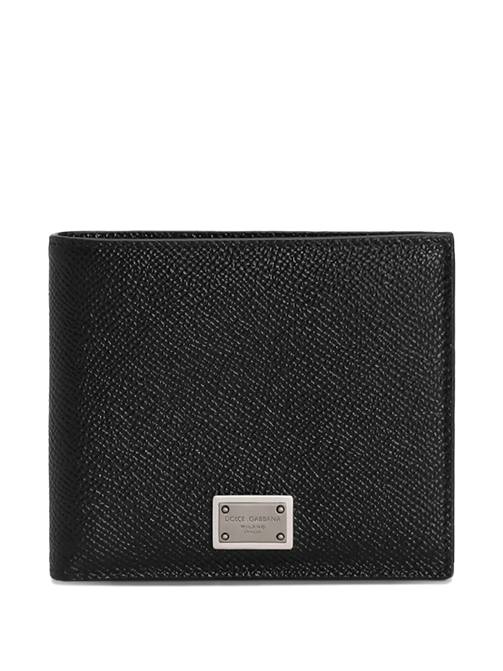 Dolce & Gabbana logo-plaque grained leather wallet - Nero