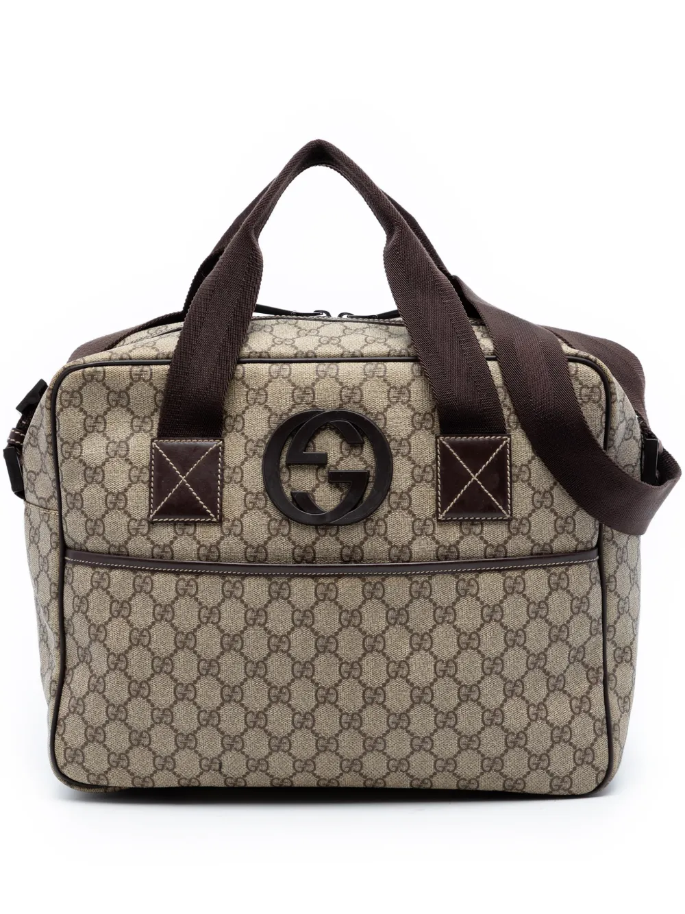 Gucci Pre-Owned 2016-2026 GG Supreme Interlocking G Briefcase business bag - Toni neutri