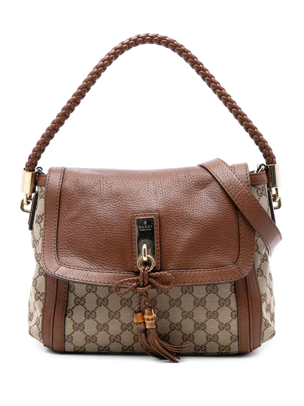 Gucci Pre-Owned 2016-2026 GG Canvas Bella Flap satchel - Toni neutri