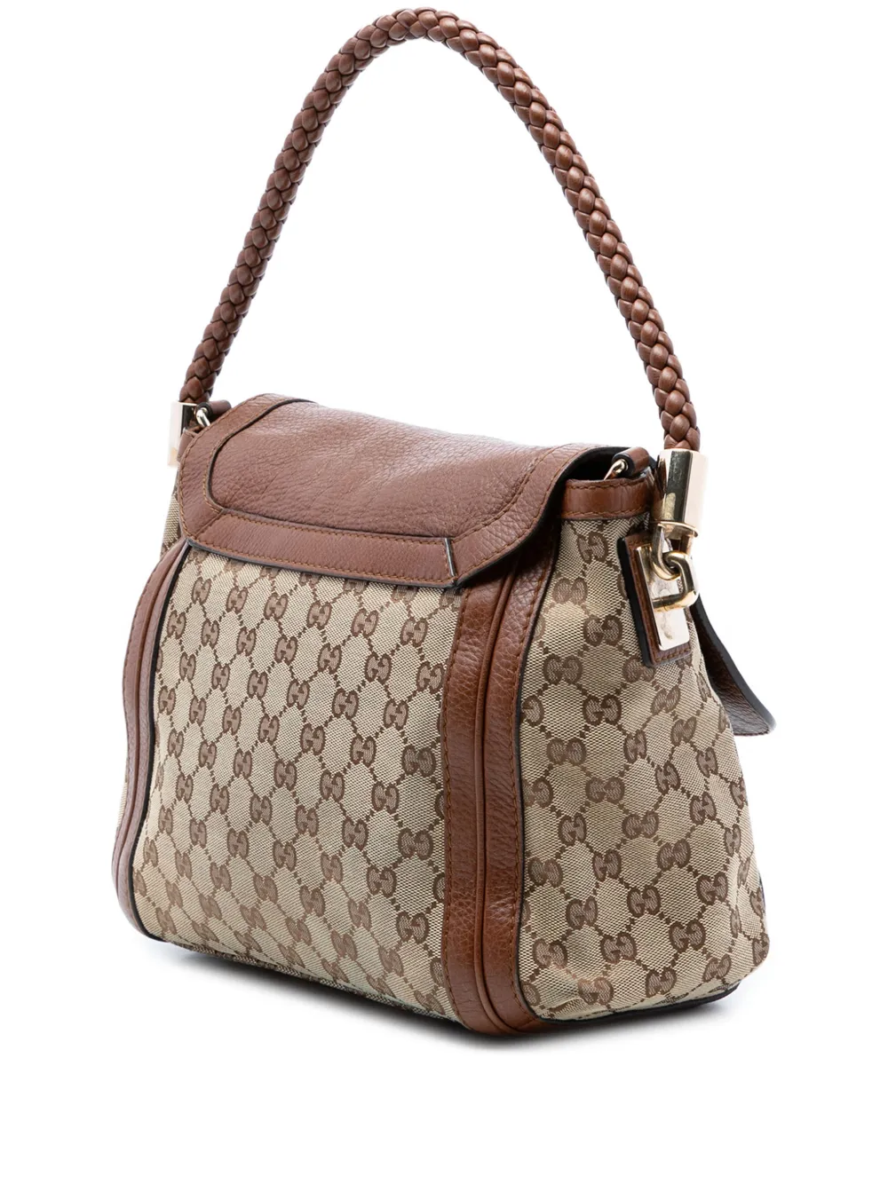  Gucci Pre-owned Bolso Satchel Bella Flap De Lona Gg 2016-2026 - Neutro 
