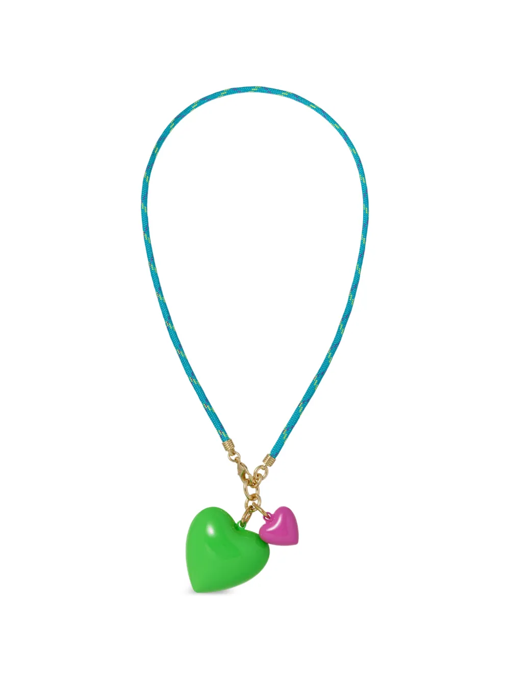 Roxanne Assoulin Happy Cord heart-pendant necklace - Verde