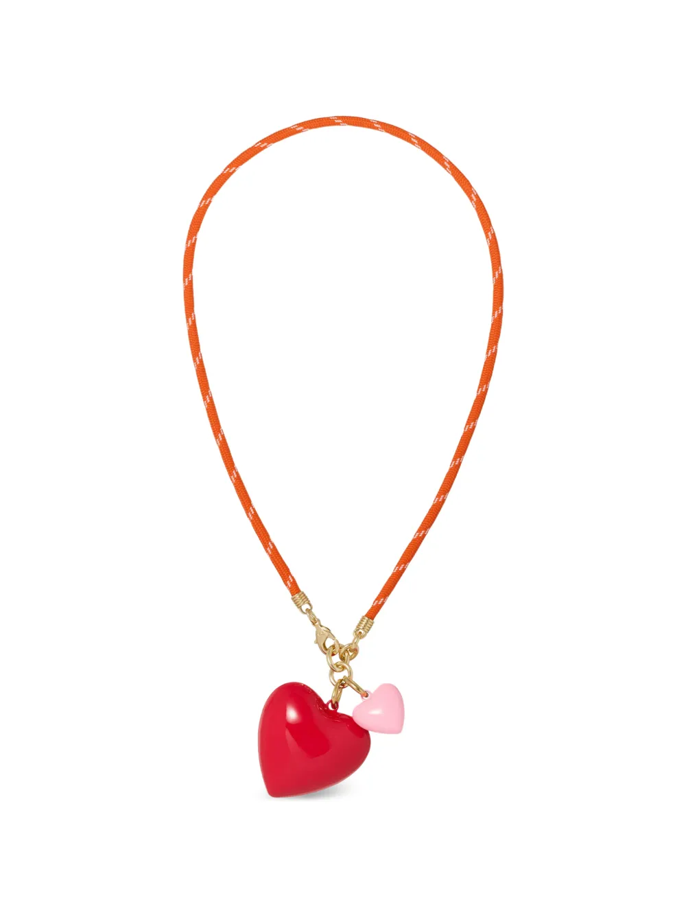 Roxanne Assoulin Happy Cord heart-pendant necklace - Arancione