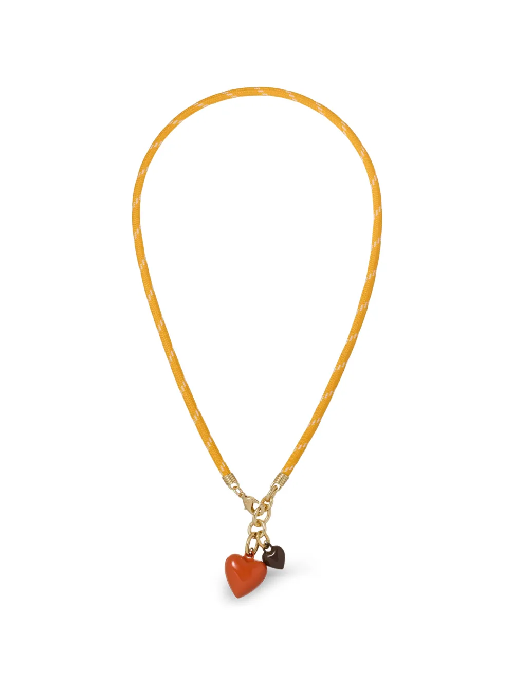 Roxanne Assoulin Happy Cord double-heart pendant necklace - Giallo