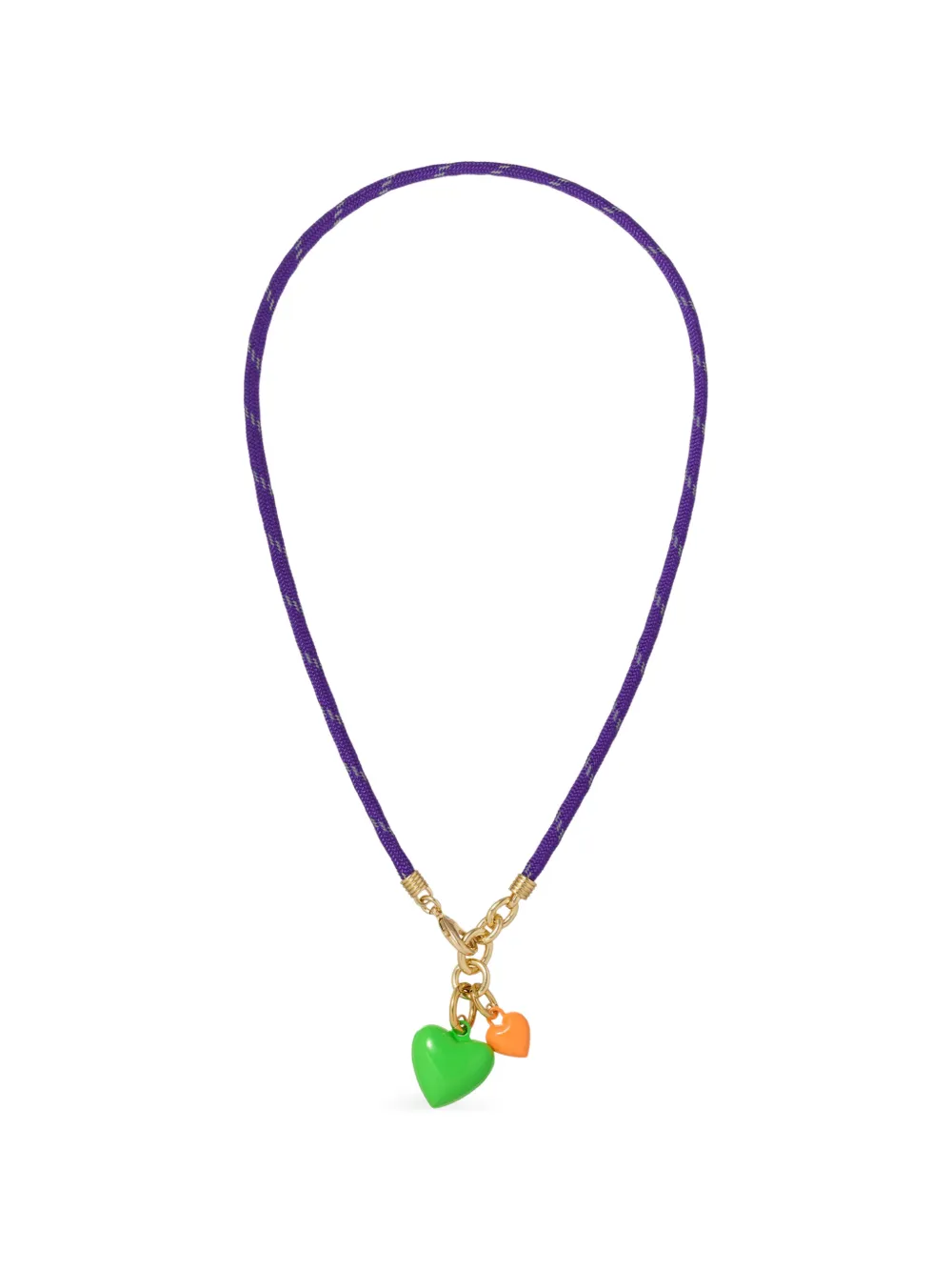 Roxanne Assoulin Happy Cord heart necklace - Verde