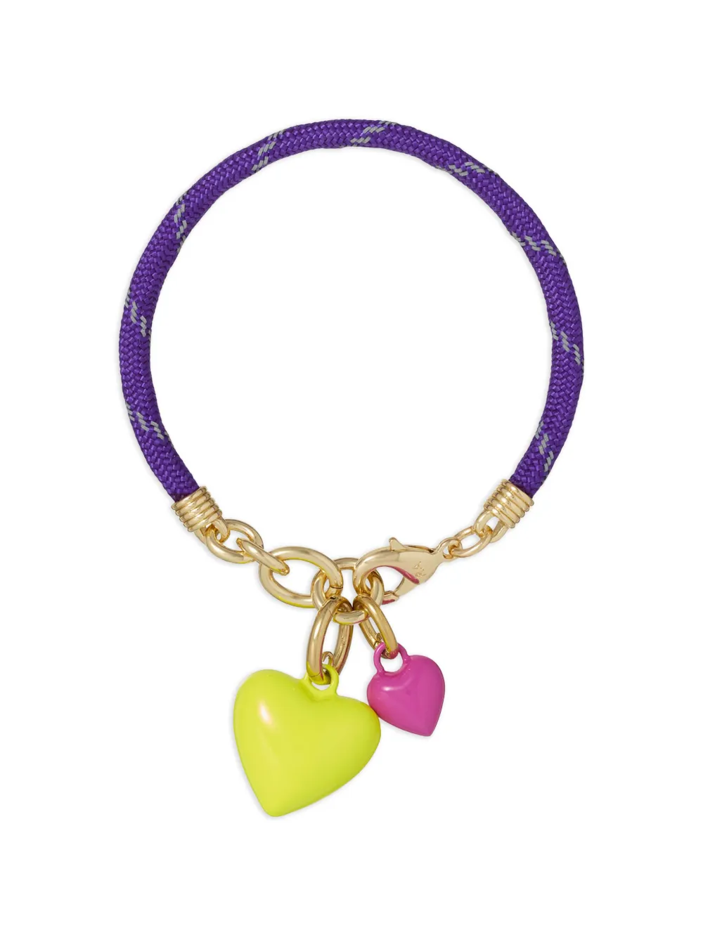 Roxanne Assoulin Happy Cord double-heart charm bracelet - Blu