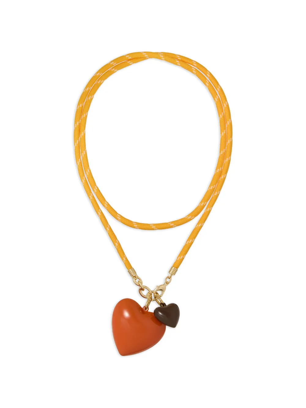Roxanne Assoulin Happy Cord double-heart pendant necklace - Giallo