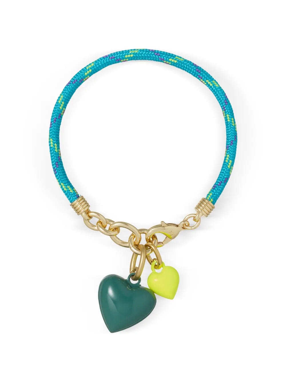 Roxanne Assoulin Happy Cord Mini Double Heart bracelet - Oro