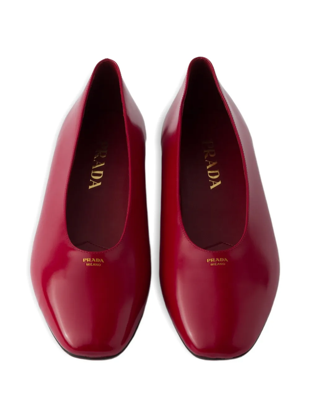 Prada Ballerina's van geborsteld leer Rood