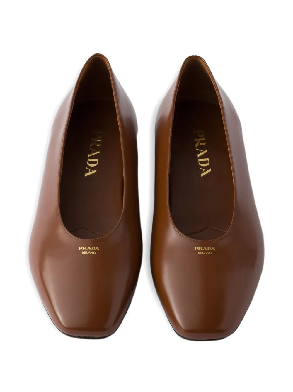 Prada Ballerina's van geborsteld leer Bruin