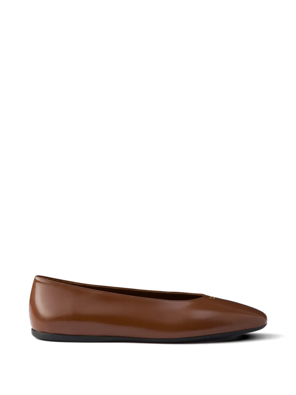 Prada brushed leather ballerinas - Marrone