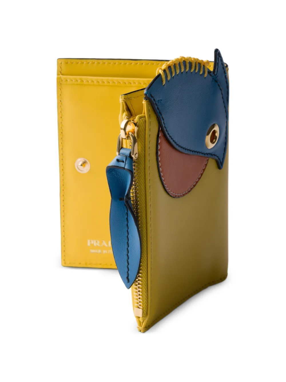 Prada Leren portemonnee Geel