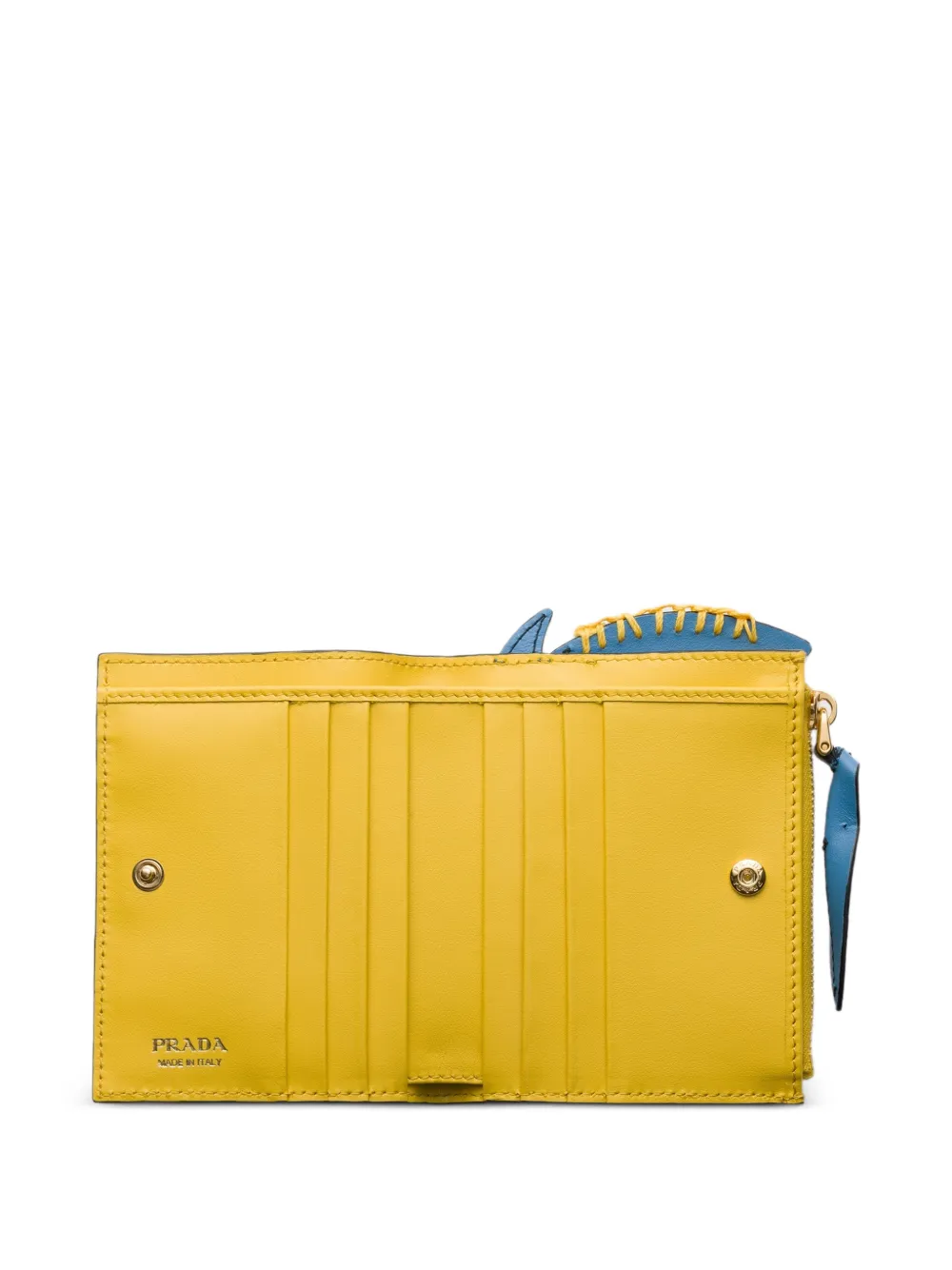 Prada Leren portemonnee Geel