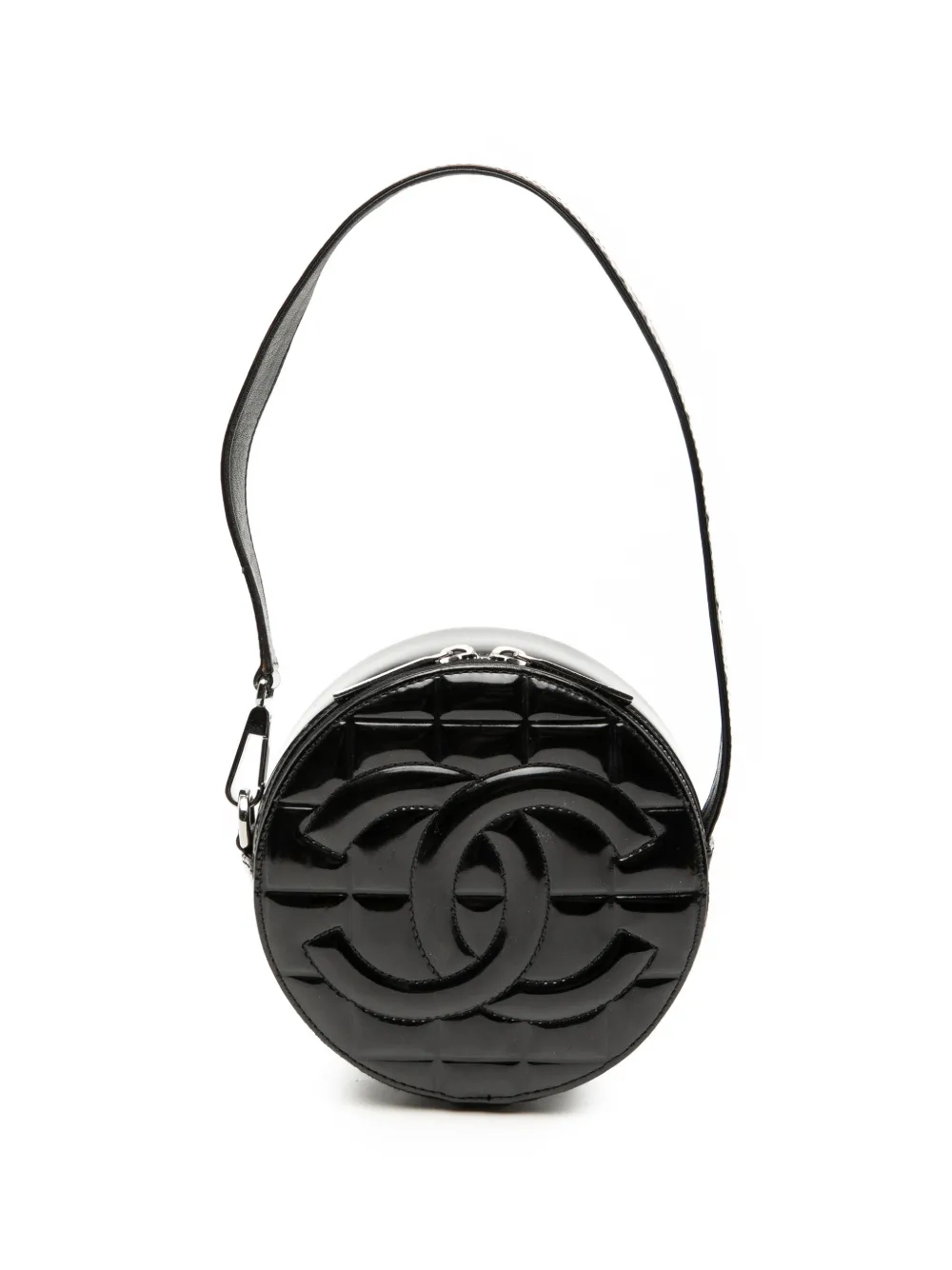 CHANEL Pre-Owned 2003-2004 CC Choco Bar Patent Round shoulder bag - Nero