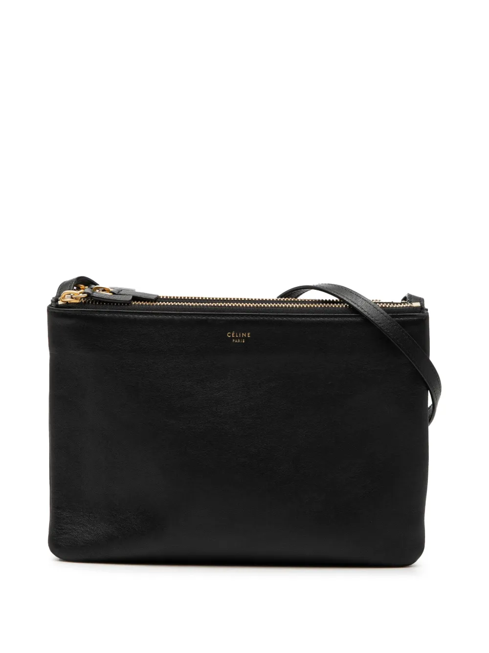 Celine Pre-Owned 2017 Large Lambskin Trio crossbody bag - Nero