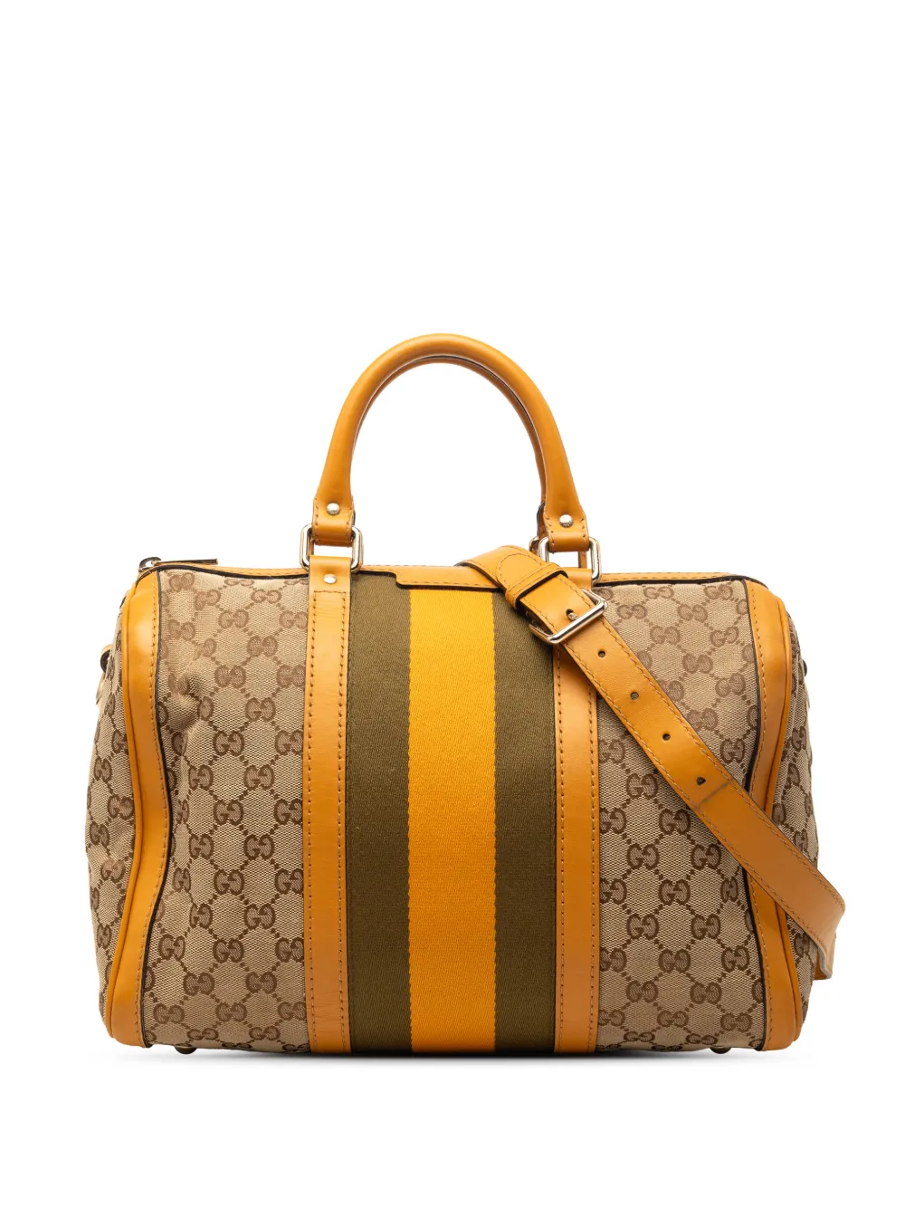 Gucci Pre-Owned 2000-2015 Medium GG Canvas Web Joy Boston Bag satchel - Giallo