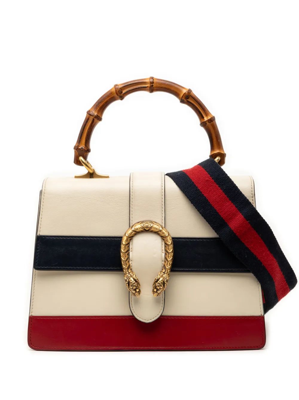 Gucci Pre-Owned 2016-2026 Medium Leather Bamboo Dionysus Web satchel - Multicolore