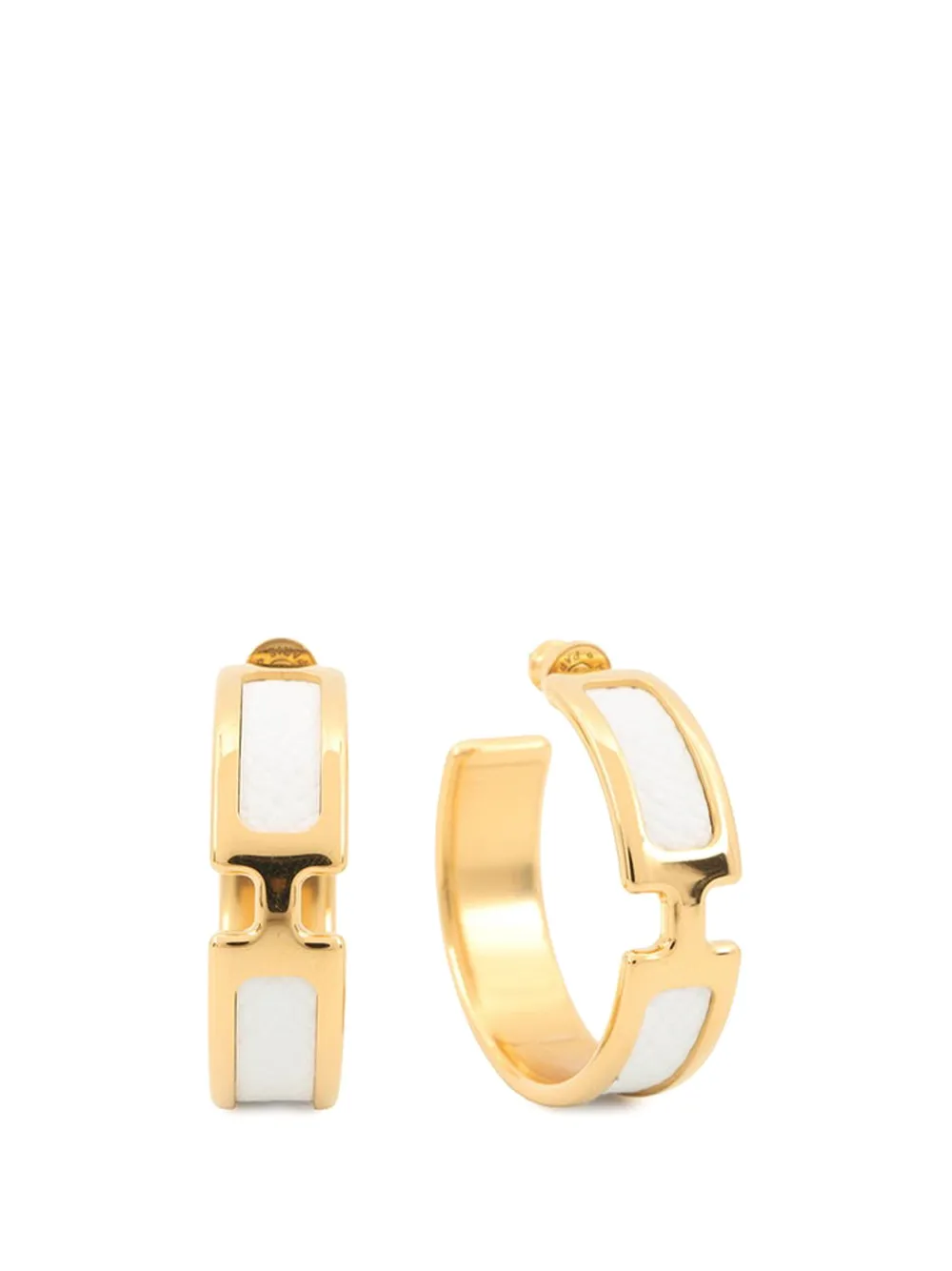 Hermès Pre-Owned 2015-2026 Gold Plated Epsom Olympe Earrings costume earrings - Oro