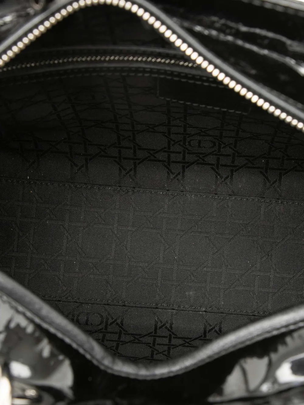 Dior Pre-owned 2013 Large Patent Cannage Lady Dior Satchel in Black, view 5