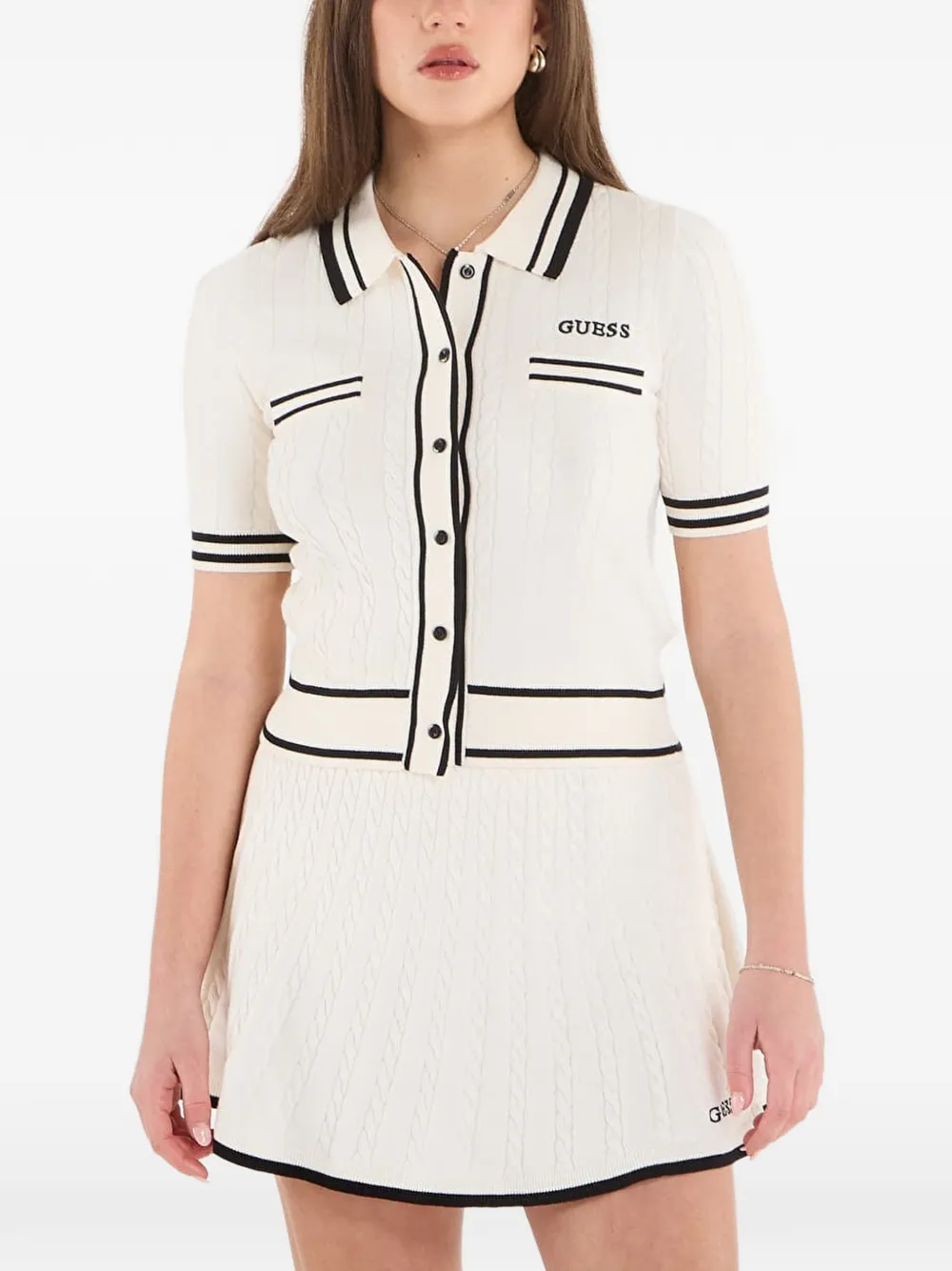 GUESS USA cable-knit tipped sweater - Toni neutri