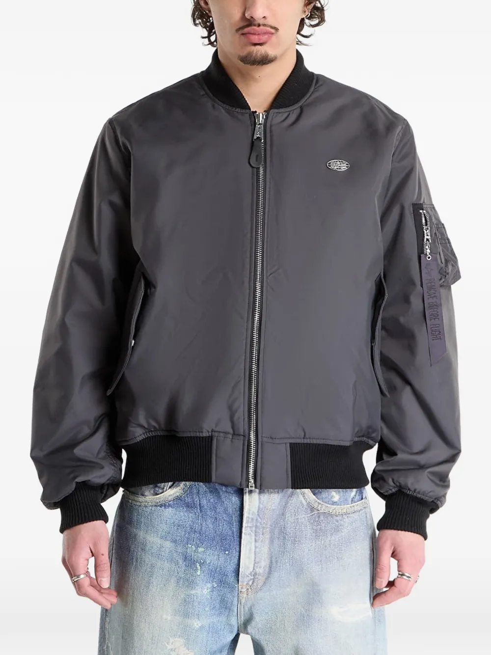 Alpha Industries World Logo MA-1 bomber jacket - Grigio