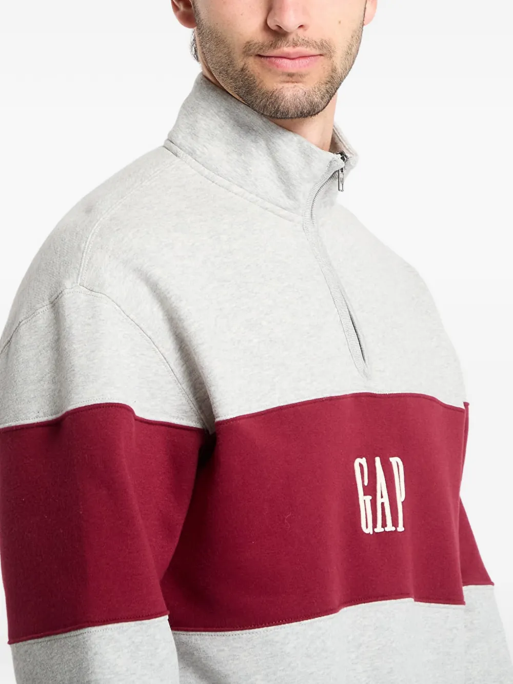 GAP Trui met geborduurd logo en colourblocking Grijs