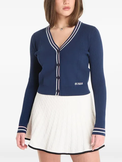 GUESS USA — striped-trim cardigan