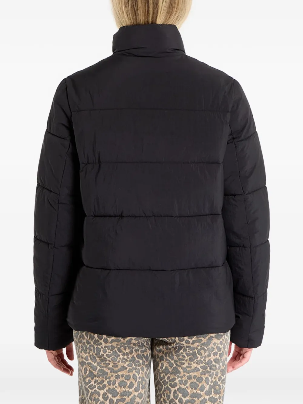 GUESS USA Gewatteerd jack met logoplakkaat Zwart