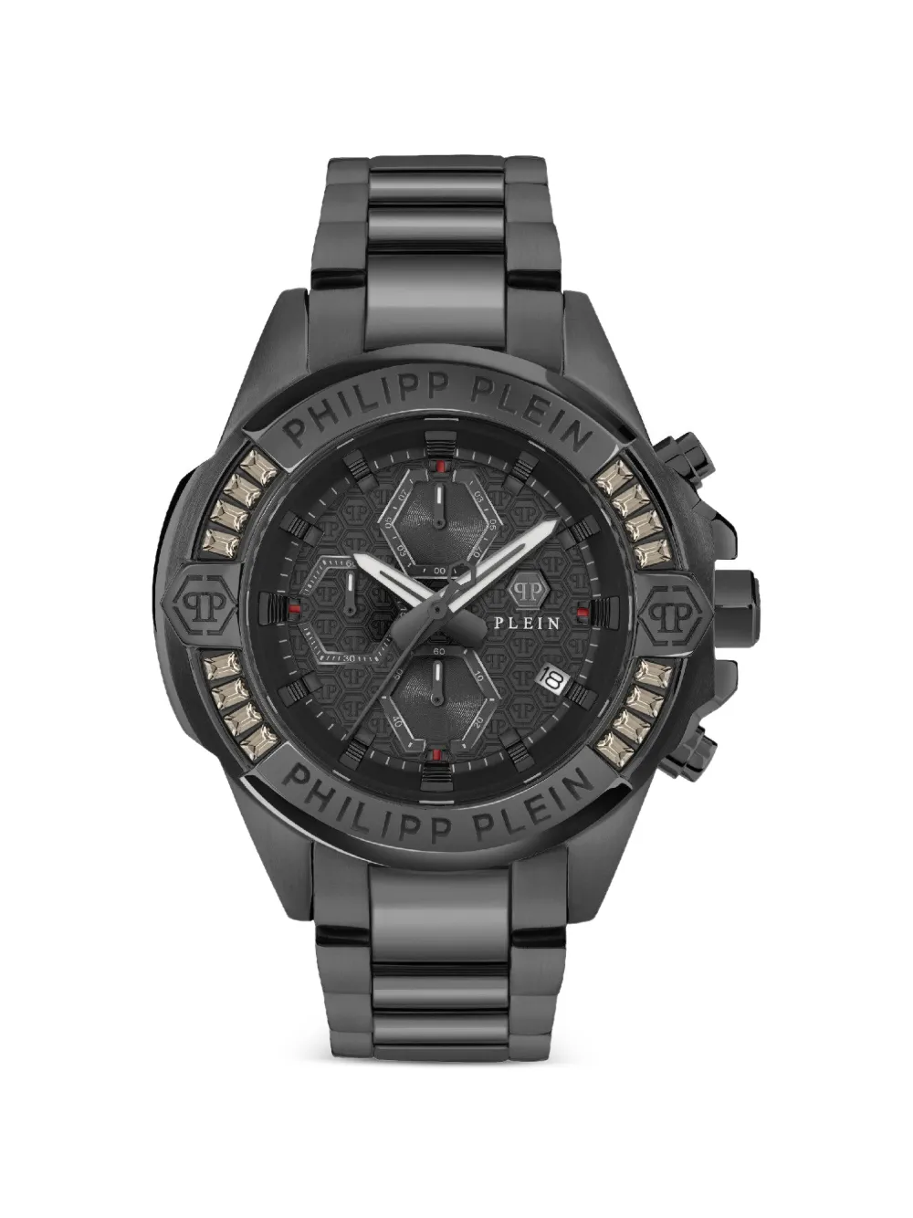 Philipp Plein The Skull Chrono crystal-embellished 44mm watch - Nero