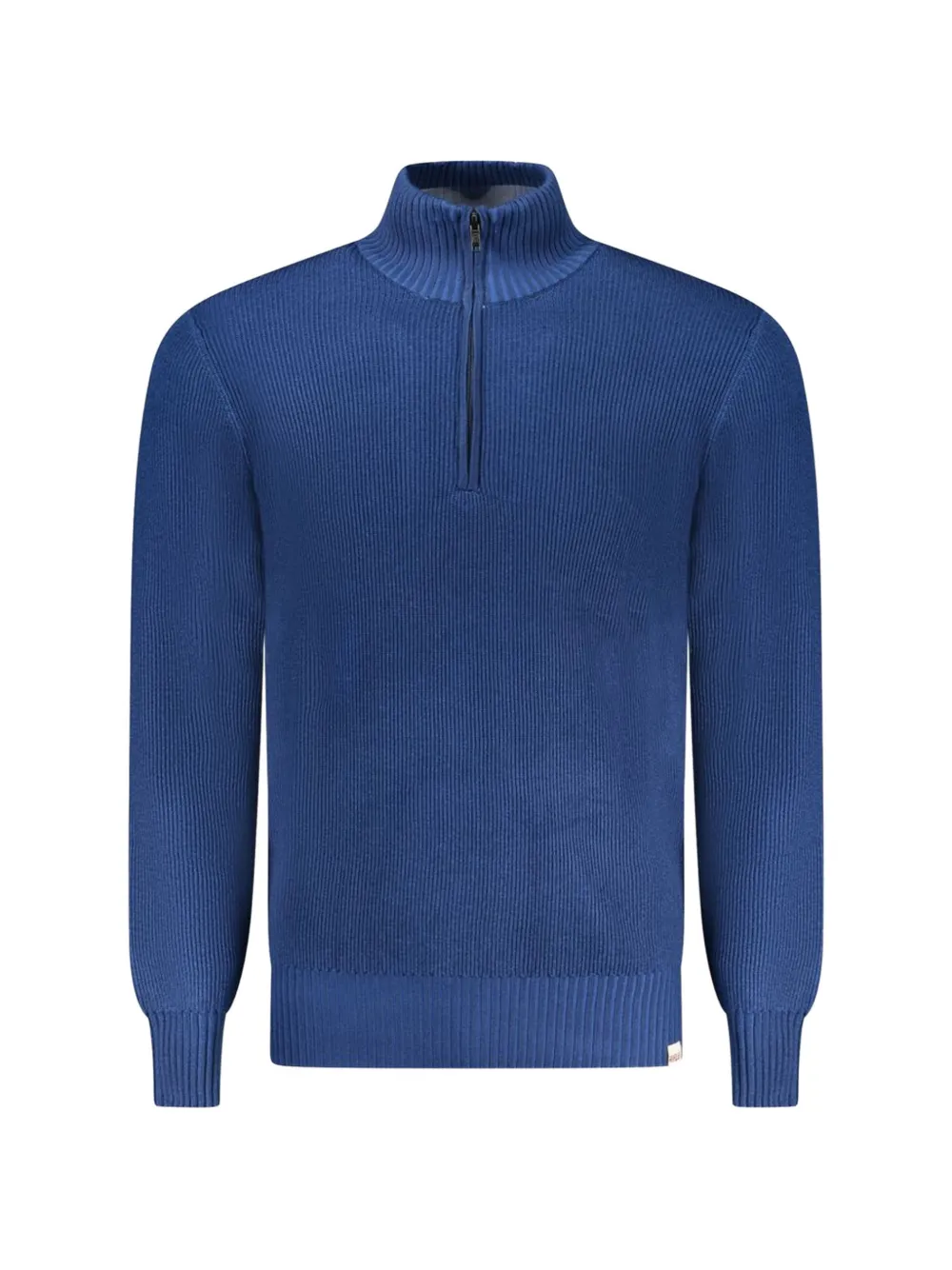 RIFLE ribbed-knit quarter-zip sweater - Blu