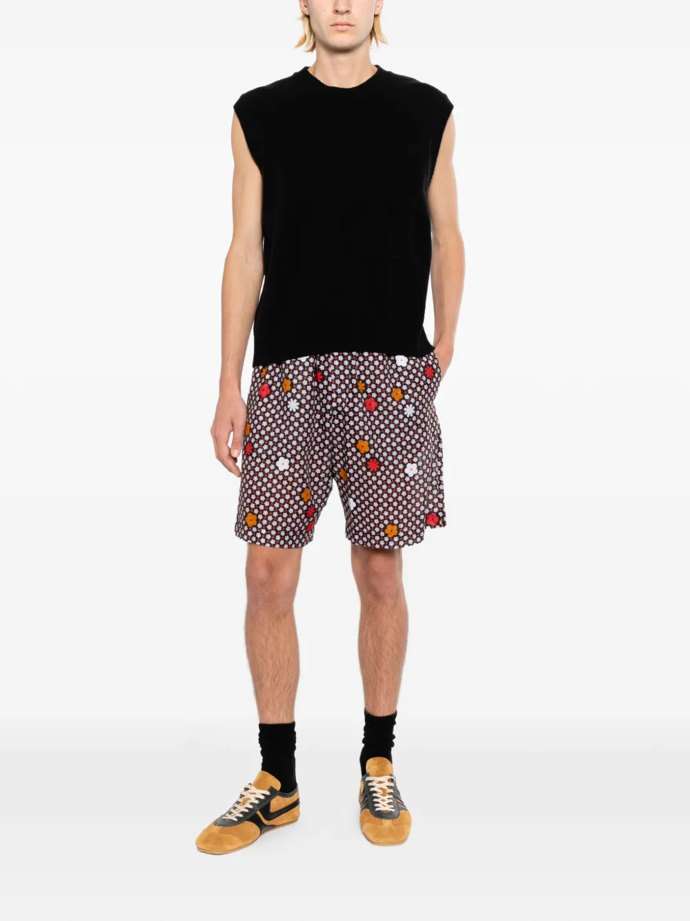 MM6 Maison Margiela Shorts met bloemenprint Zwart