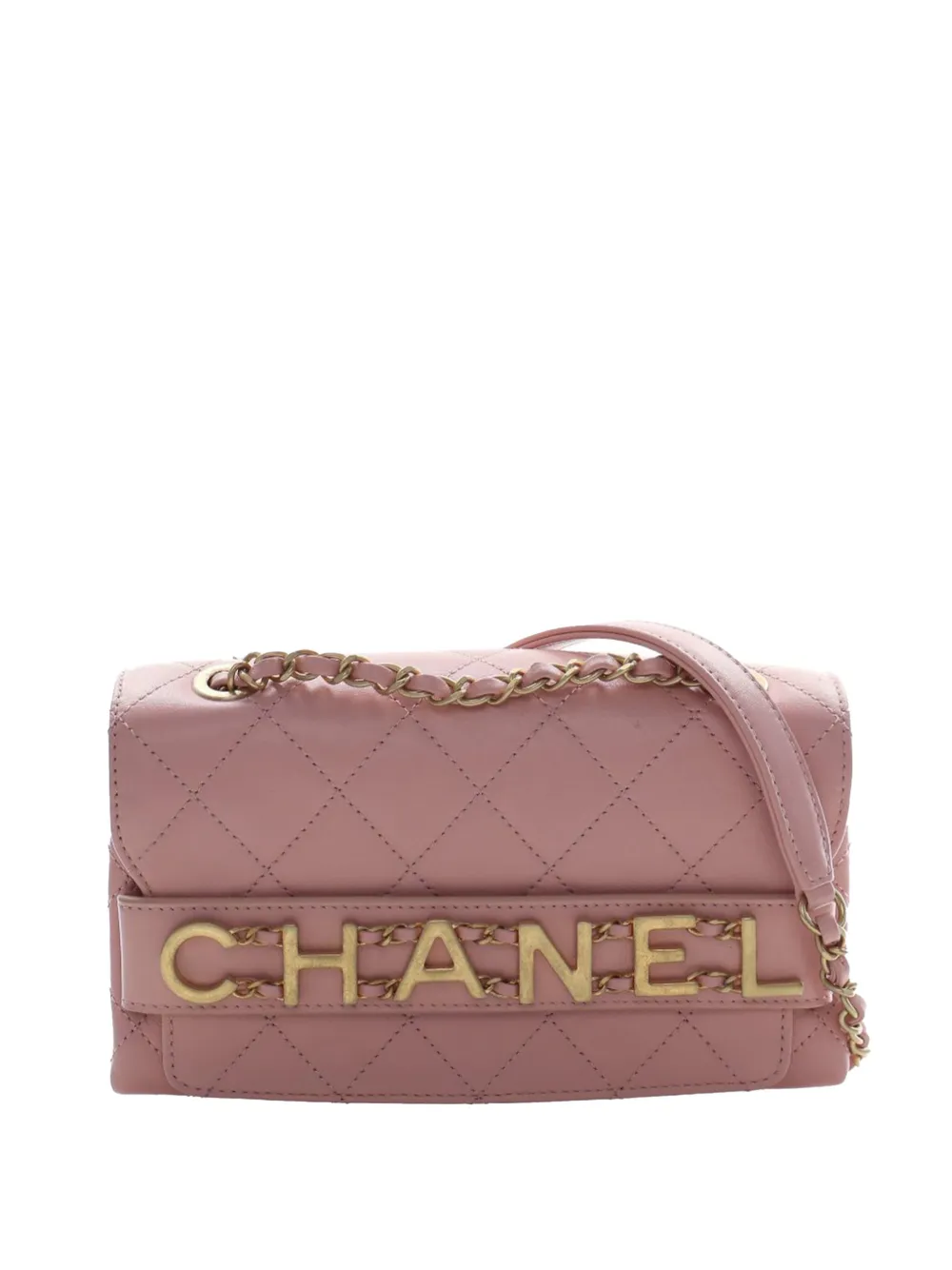CHANEL Pre-Owned 2019 Small Quilted Calfskin Enchained Flap crossbody bag - Rosa