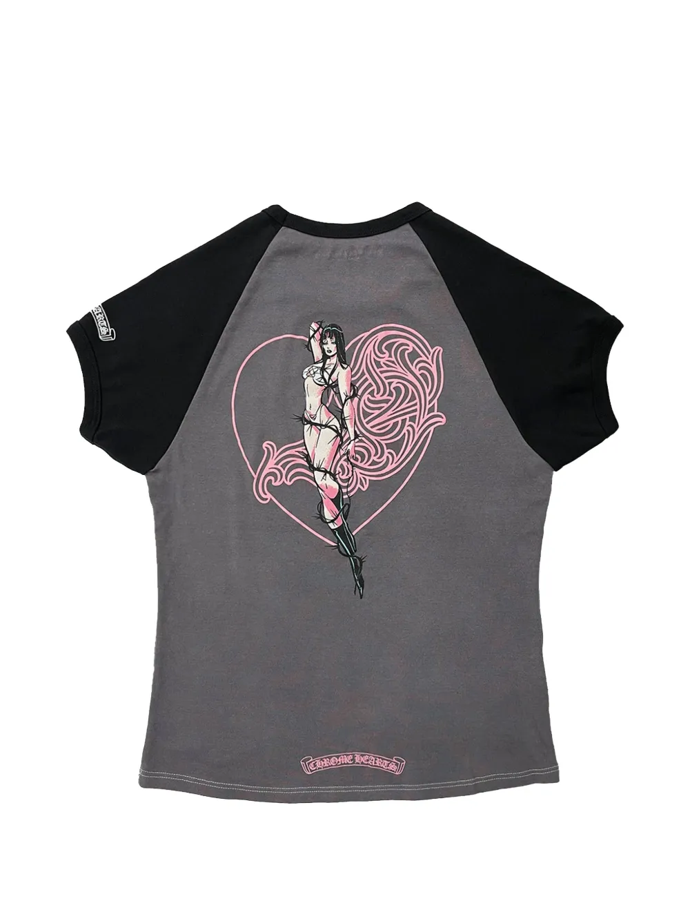 Chrome Hearts Deadly Doll cropped T-shirt Grijs