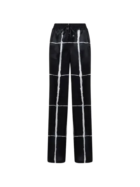 Kiton geometric-print silk trousers