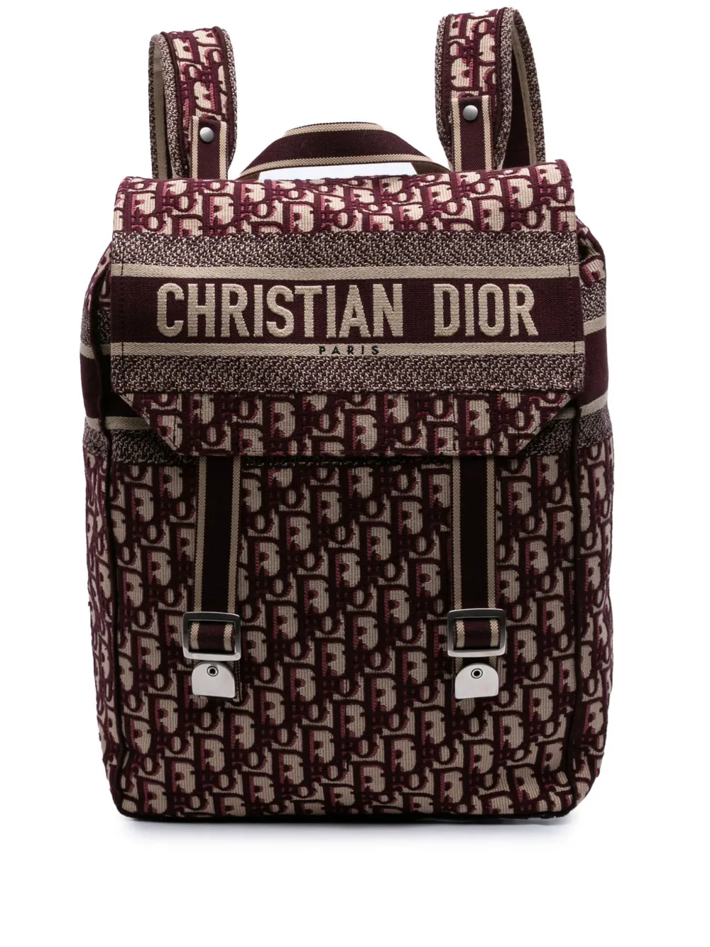 Christian Dior Pre-Owned 2019 Oblique Embroidered Canvas Diorcamp backpack - Rosso