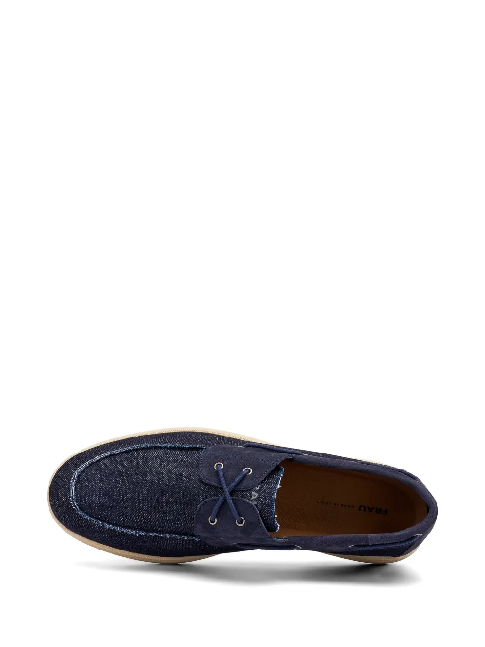 FRAU lace-up denim boat shoes Blauw